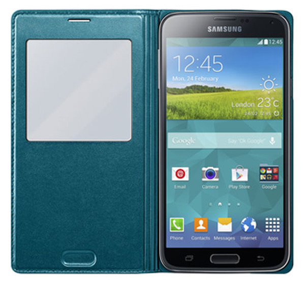 Samsung Galaxy S5 S-View Cover Parlak Yeşil
