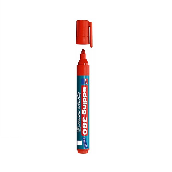 Edding Flipchart Marker Kalem Cap Off Kırmızı (E-380)