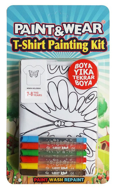 Paint Wear Kelebek 7 8 yaş Tişört Boyama Seti