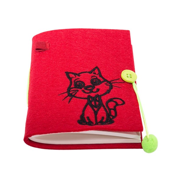Tosbaa Keçe Defter Nakis 12X16 96S Sevimli Kedi Kir. Sevimli Kedi