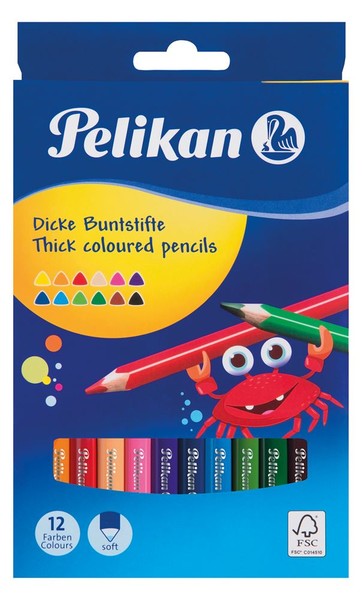 Pelikan 12'li Üçgen Kuru Boya Kalemi PLKN724039