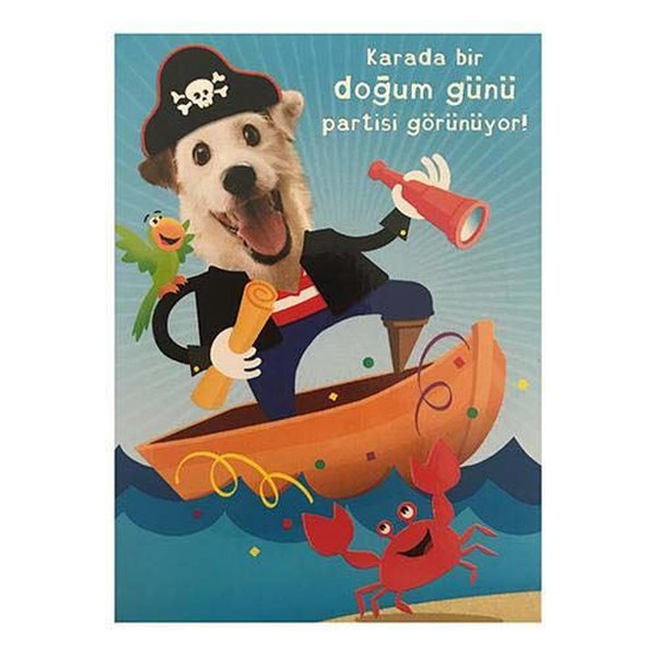 Hallmark 26378 Parti Davetiye Korsan Köpekli Minik Kartlar