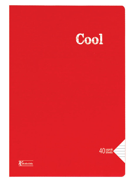 K.Color A4 40 Yp.Çizgili PP Kp.Dikisli Cool Defter 321801-99