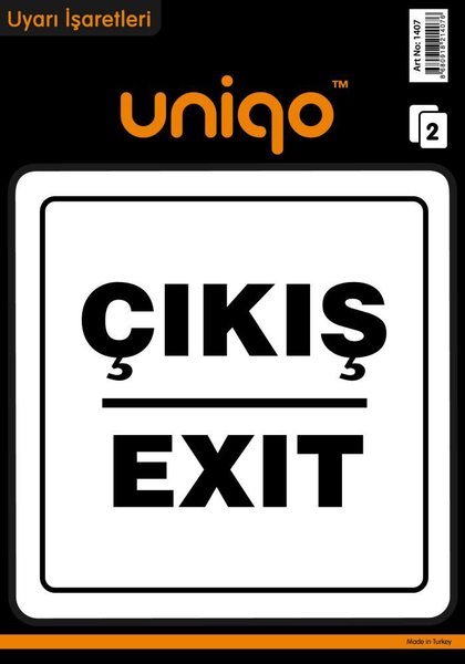 Çıkış Exit Uyarı Etiketi