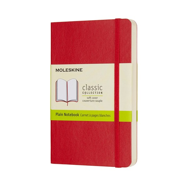 Moleskine Klasik Cep Boy Yumuşak Kapak Düz Defter Kırmızı