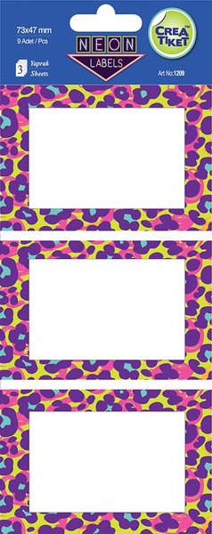 Crea Etiket Neon Leopar Desen