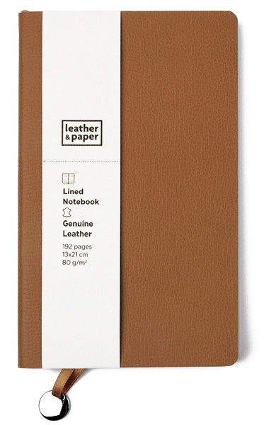 Leather & Paper Taba Çizgili Deri Defter 13x21