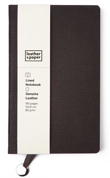 Leather & Paper Kahve Çizgili Deri Defter 13x21