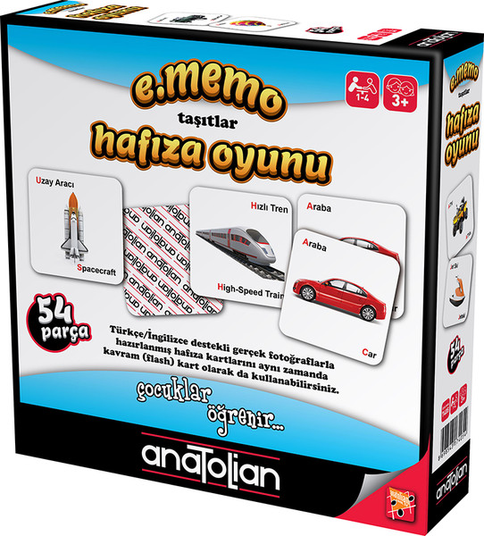 Anatolian 54 Parça Memo Taşıtlar Hafıza Oyunu