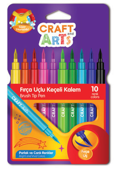 C&A-Keçeli Kalem Fırça Uçlu 10Lu