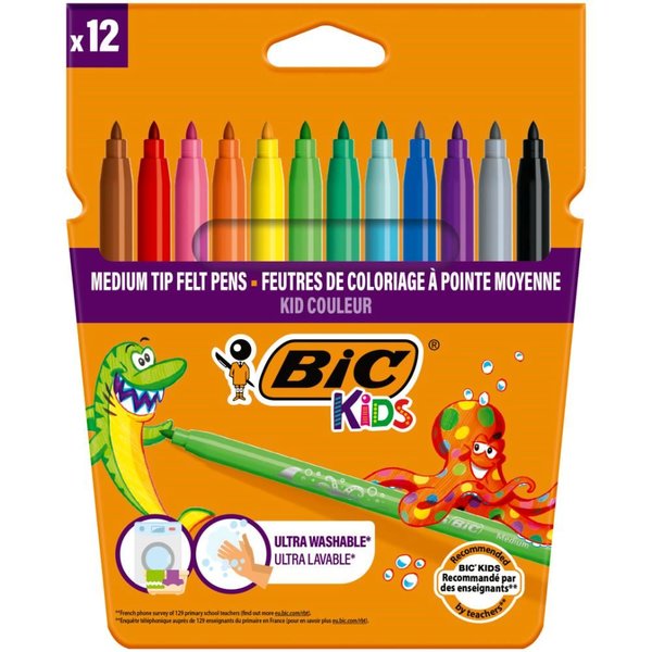 Bic Kids Keçeli Boya Kalemi Ultra Yıkanabilir 12'li