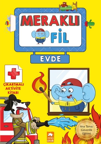 Meraklı Fil-Evde-Çıkartmalı Aktivite Kitabı