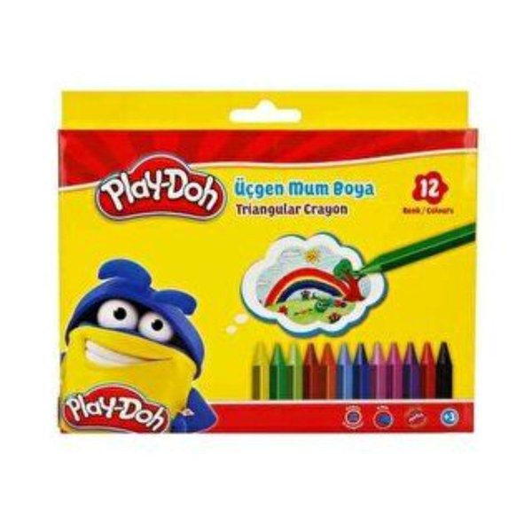 Play-Doh 12 Renk Üçgen 8 mm Crayon Play-Cr008