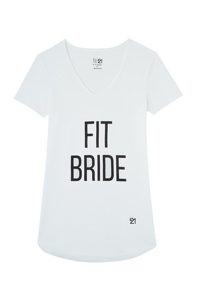 Fit21 Basic Kısa Kollu Fit Bride Tshirt Beyaz