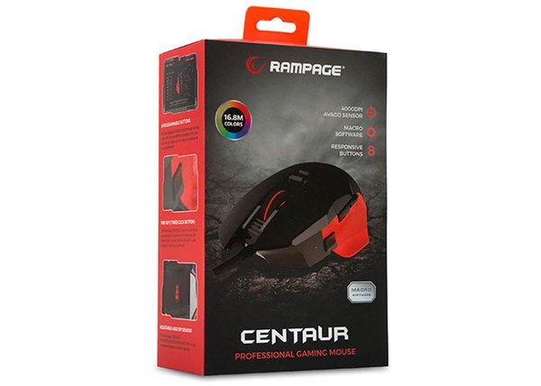 Rampage Centaur SMX-R13 8 Tuşlu RGB Gaming Oyuncu Mouse Siyah
