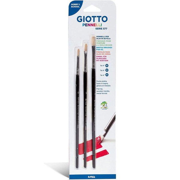 Giotto Yağlı Boya Fırçası Art 577 No:0,2,4 3'lü Askılı Paket 26100