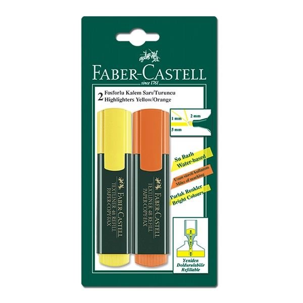 Faber-Castell Sarı Turuncu 2 Renk Fosforlu Kalem