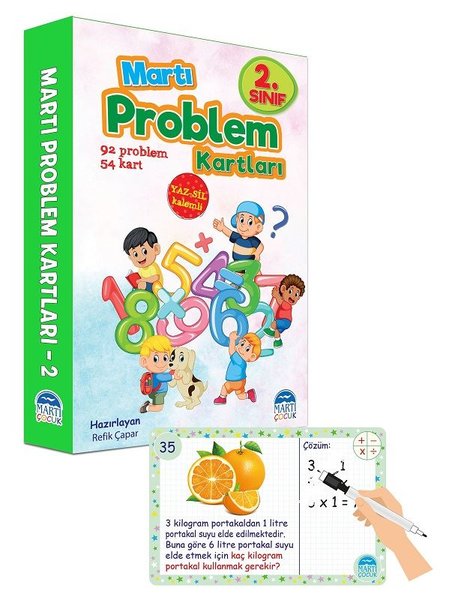 2.Sınıf Problem Kartları-Yaz Sil Kalemli