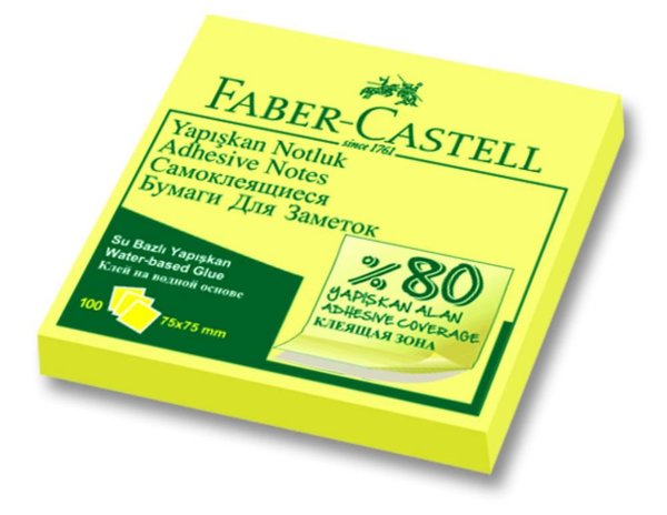 Faber Castell Yapışkan Notluk Ekstra Yapışkan Alan 75x75mm