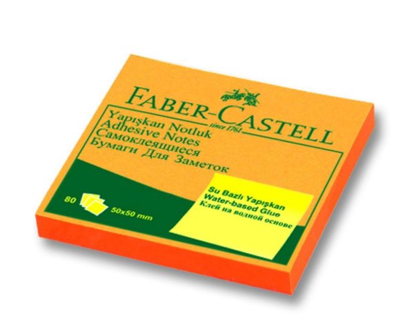 Faber Castell Yapışkan Notluk 50x50mm Fosforlu Turuncu