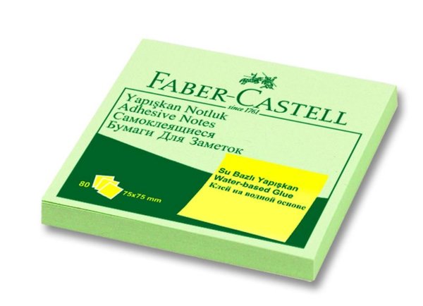 Faber-Castell Yapışkan Notluk Harmony 75x75mm Yeşil