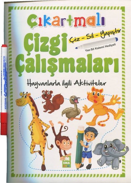 Çıkartmalı Çizgi Çalışmaları Hayvanlarla İlgili Aktiviteler