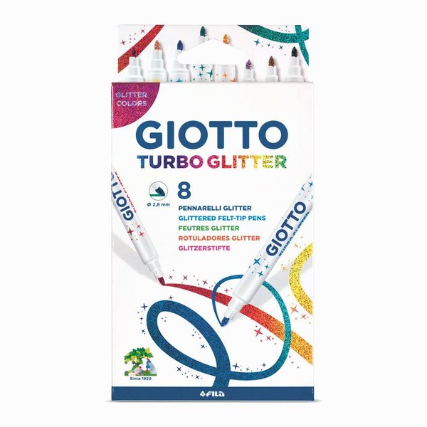 Giotto Turbo Glitter-Simli Keçeli Kalem - Askılı Paket 8'li 425800