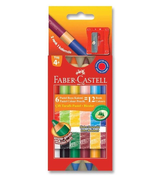 Faber-Castell Çift Taraflı 12 Renk Mum Boya