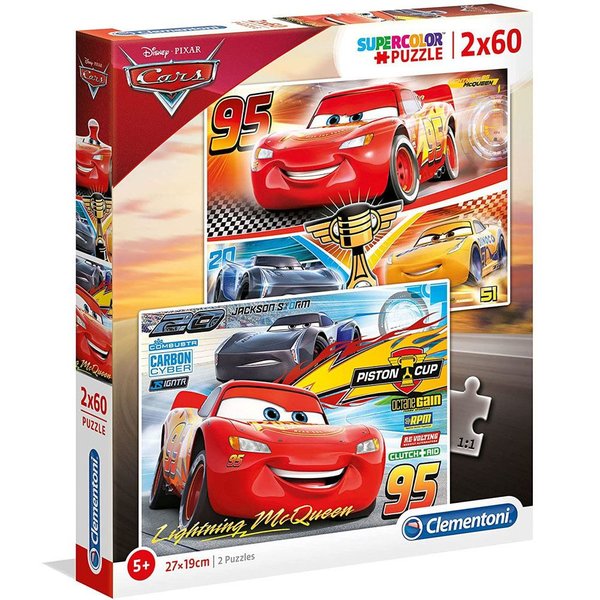 Clementoni 2x60 Cars Pezzi Supercolor Puzzle 7131