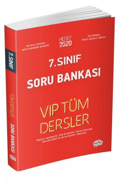 Editör 7.Sınıf VIP Tüm Dersler Soru Bankası Kırmızı Kitap