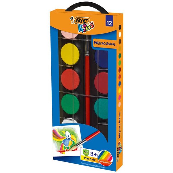 Bic 12 Renk Çap 235 mm Sulu Boya