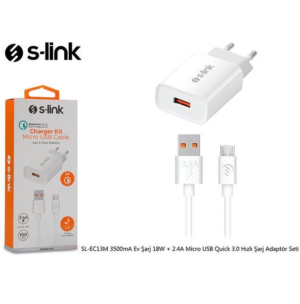 S-Link SlEC13M Hızlı Şarj Cihazı Seti