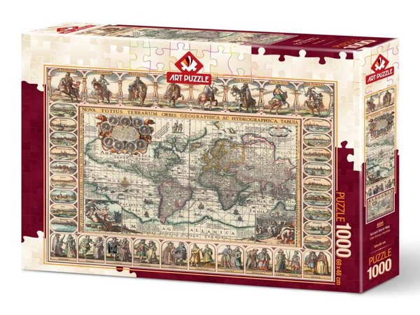 Art Puzzle 4584 Eski Dünya Haritası 1000 Parça Puzzle