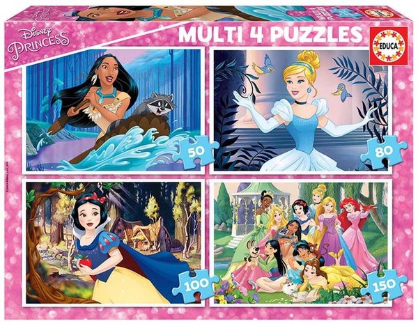 Educa 17637 Multi 4 Disney Princess Puzzle