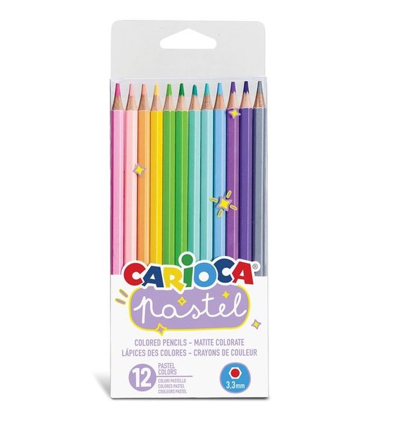 Carioca Pastel Renkler 12'li Kuru Boya Kalemi