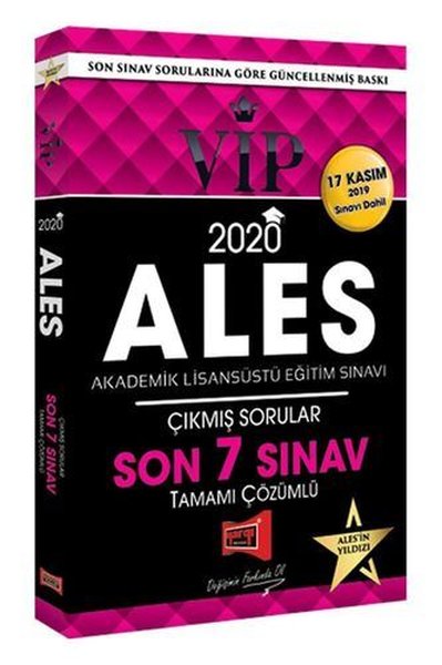 Yargı Yayınları 2020 ALES Vıp Tamamı Çözümlü Son 7 Sınav Çıkmış Sorular - 17 Kasım 2019 Sınavı Dahil