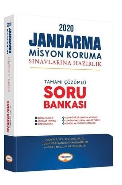 Yediiklim Yayınları 2020 Jandarma Misyon Koruma Sınavlarına Hazırlık Tamamı Çözümlü Soru Bankası