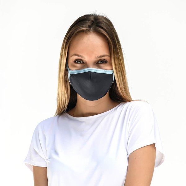 Tissum Blue - Dark Grey Yetişkin Yıkanabilir Filtreli Maske