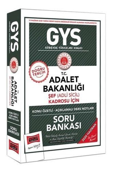 GYS T.C. Adalet Bakanlığı Şef (Adli Sicil) Kadrosu İçin Konu Özetli Soru Bankası