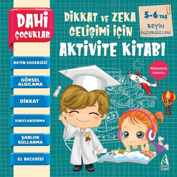 Dahi Çocuklar - Beyin Egzersizleri - Dikkat ve Zeka Gelişimi için Aktivite Kitabı 5-6 Yaş