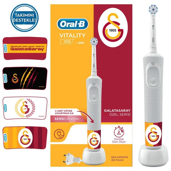 Oral-B D100 Vitality Galatasaray Özel Seri Şarj Edilebilir Diş Fırçası