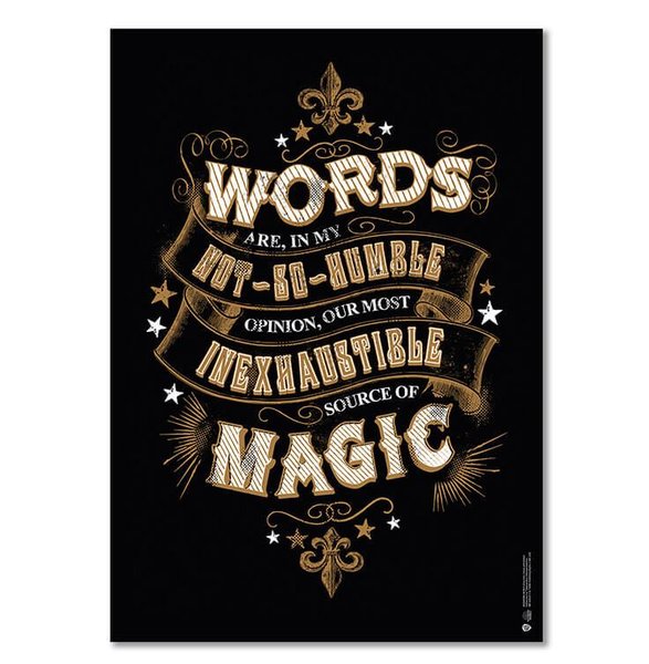 Harry Potter Wizarding World Magic Words Tipografik Poster