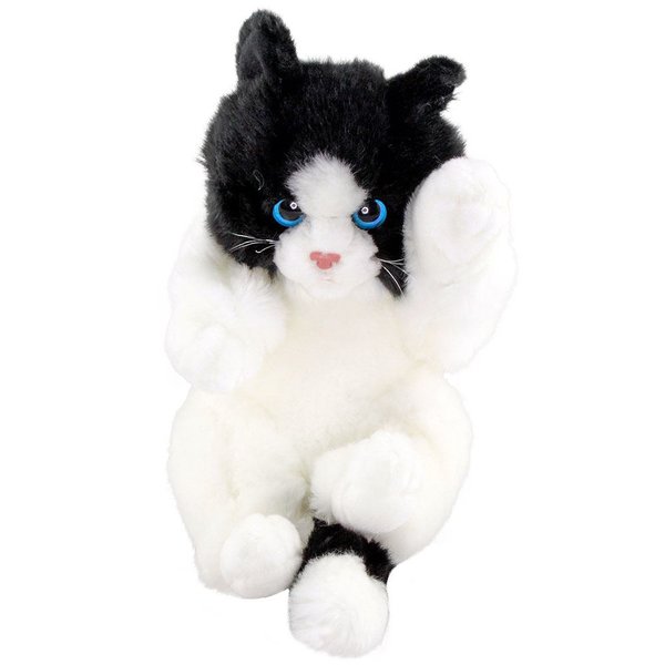 Animals Of The World Oyuncu Yavru Siyah Beyaz Kedicik Peluş Oyuncak
