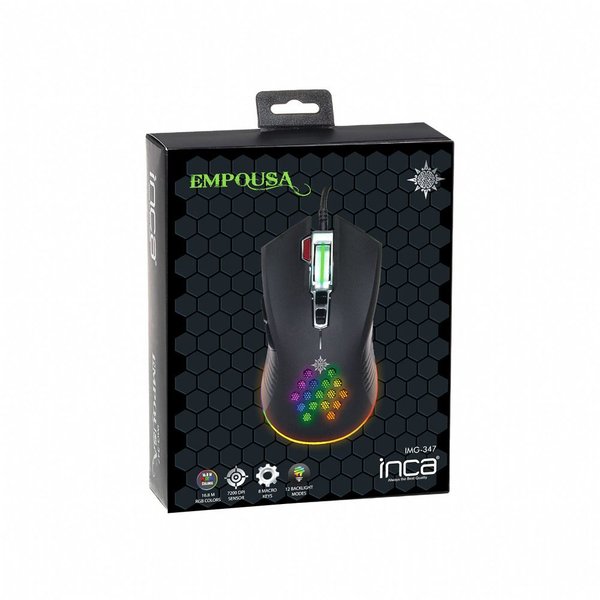 Inca IMG 347 Empousa RGB Siyah Mouse