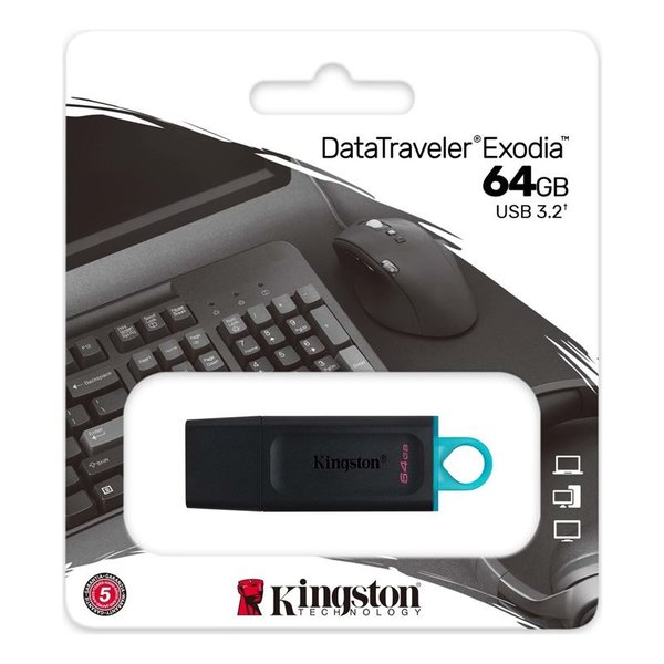 Kingston Exodia USB 3.2 Gen1 DTX/64GB 64 GB Flash Bellek