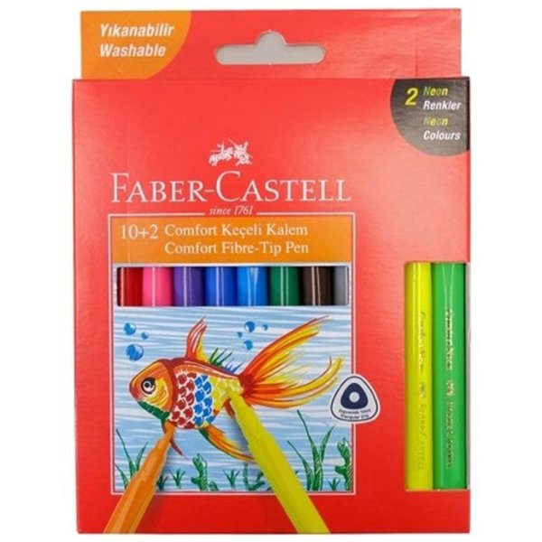 Faber-Castell 10 + 2 Neon Comfort Keçeli Kalem