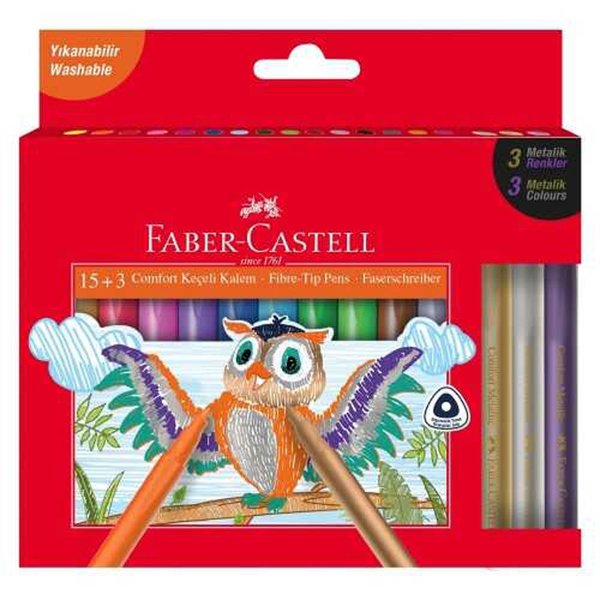 Faber-Castell Comfort 15+3 Metalik Keçeli Kalem