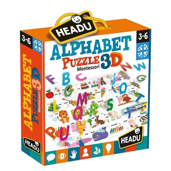 Headu Montessori 3D Alfabe Puzzle