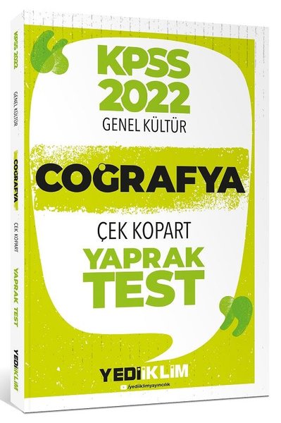 2022 KPSS Lisans Genel Kültür Coğrafya Çek Kopart Yaprak Test