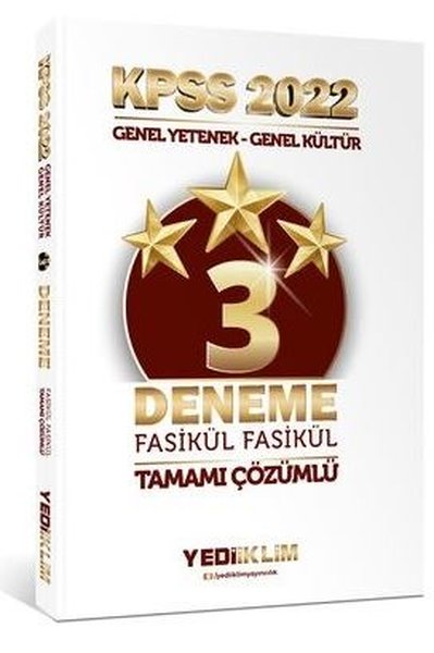 2022 KPSS Lisans Genel Yetenek - Genel Kültür Tamamı Çözümlü Fasikül 3 Yıldız Deneme